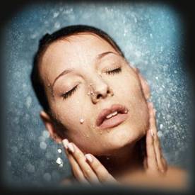 Lady bathing face