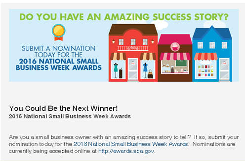 Small Business Awards- SBA